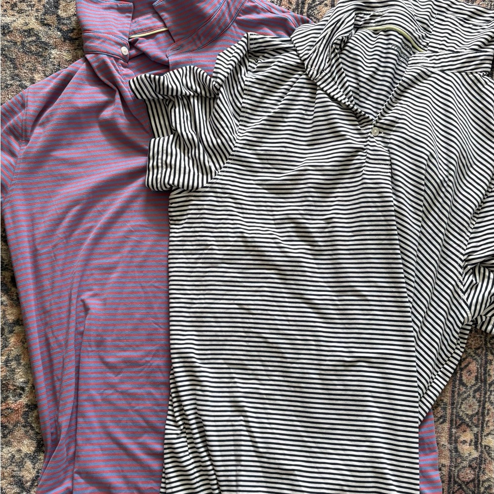 J. Crew Purple and Black Striped Polos